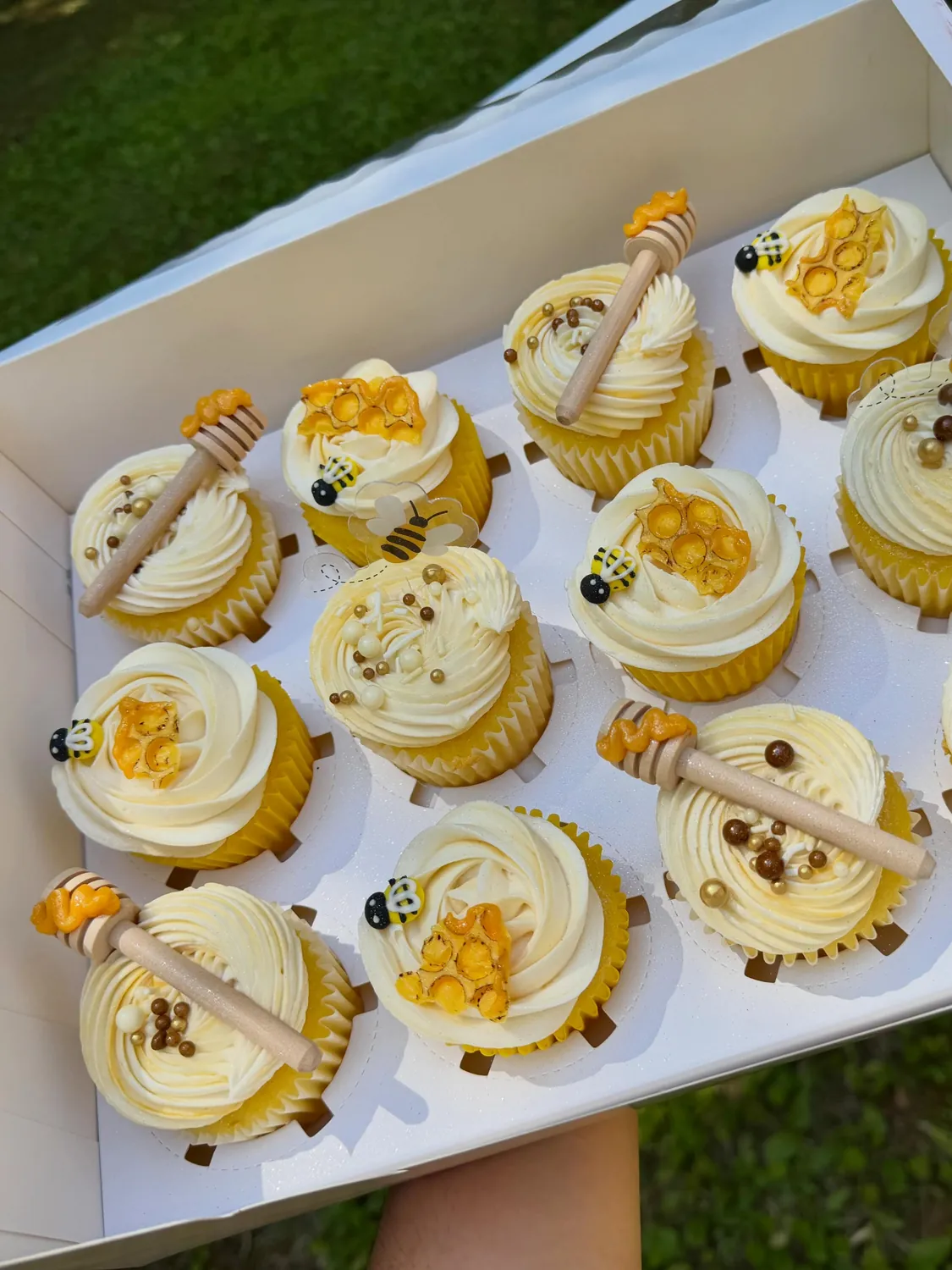 Bee themed lemon cupcakes