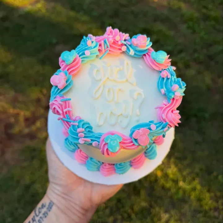 Bento gender reveal cake