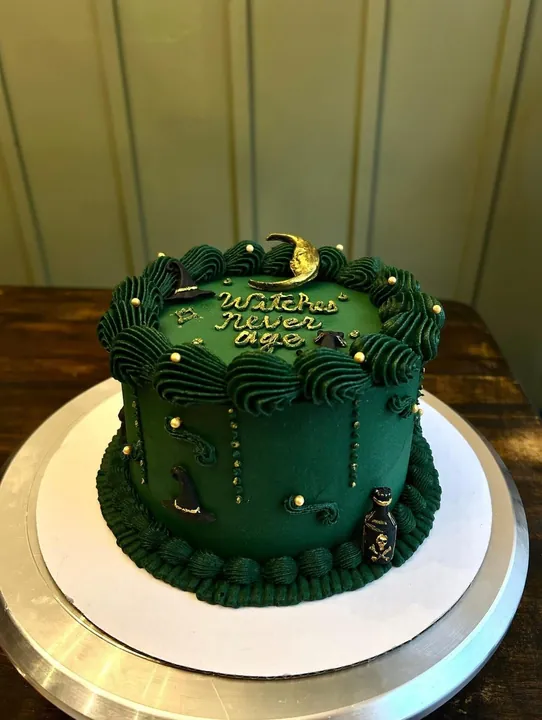 Witchy green birthday cake